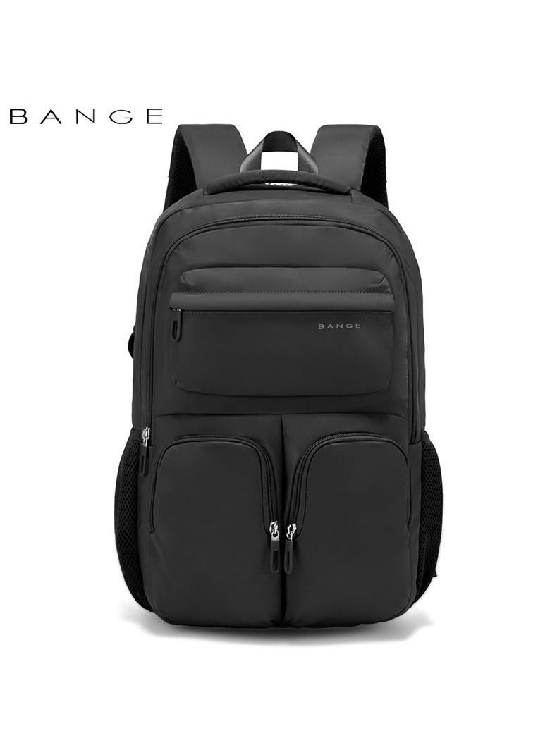Bange 1807 polyester unisex travel backpacks laptop waterproof Black - Image 1